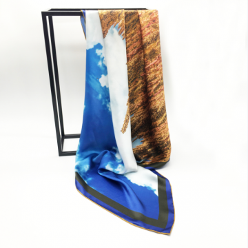 Fashion Design Custom Digital Print Silk Scarf For Small Women