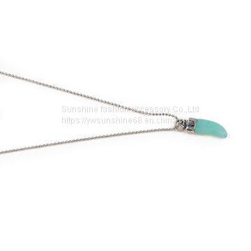2019 New Style Metal Turquoise Pendant Necklace N06-22278 ，2019 New Style Necklace, Metal Pendant Necklace, Necklace Supplier photo-3