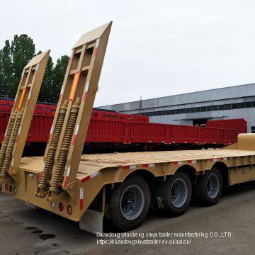 Made in china gooseneck low platform semi low flatbed trailer lowbed truck trailer for sale