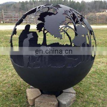 36" Diameter Carbon steel half ball sphere firepit