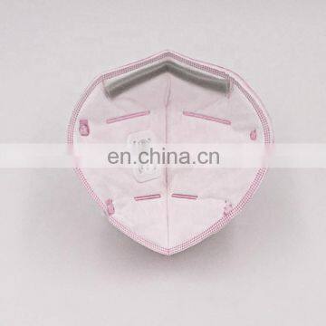Folded Shape Ear-Loop Ffp3 Polyester Nonwoven Fabric Antidust Pink Face Mask