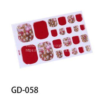 Nail Sticker Adhesive Toenail Art Polish Tips French Glitter Sequins Nail Wraps Strips Easy To Wear Manicure for Women