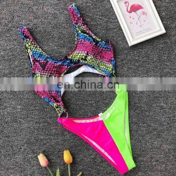 2019 Sexy Leopard Swimsuit Women Swimwear One Piece Bodysuit Push Up Monokini Cut Out Bathing Suits Swim Suit Female Beachwear