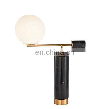 Modern Glass Ball Marble Base Table Lamp For Living Room photo-2