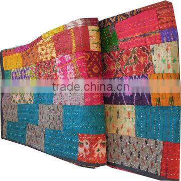 Jaipuri Kantha Quilt Patchwor Throws,Ralli,Gudari Handmade Tapestery queen Patola Bedspreads