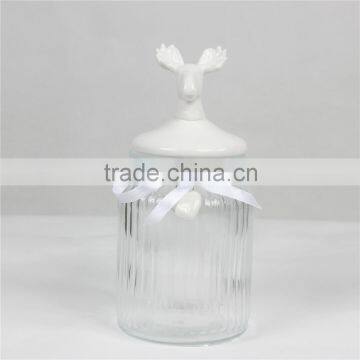 Elaphurus Davidianus Ceramic Bottle,Transparent Ceramic Bottle,Bottle with bow-knot