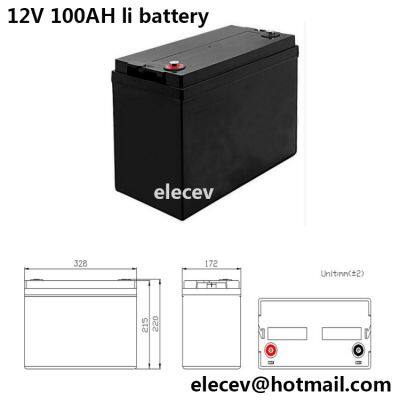 lithium battery 12V100AH li-ion battery 12V100AH lifepo4 12v100ah lithium