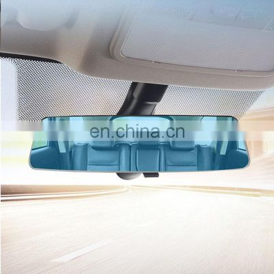 Adjustable Anti-glare blue mirror with full frame and wide field of view in the car