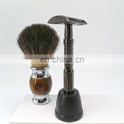 Colorful Matte Silver Stainless Steel Custom Double Edge Safety Shaving Razor for Men photo-2