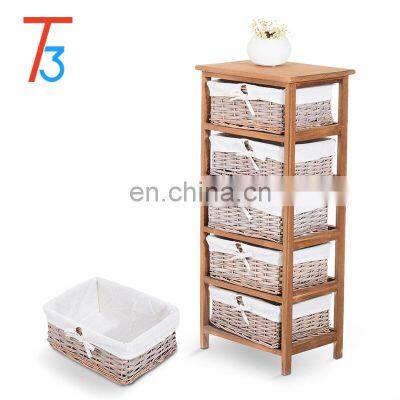 natural colour solid wooden furniture cabinet with many drawers