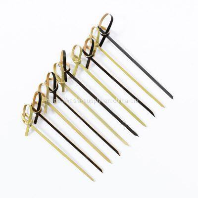 Disposable sandwich toothpick China green Bamboo Knotted Skewer Pick