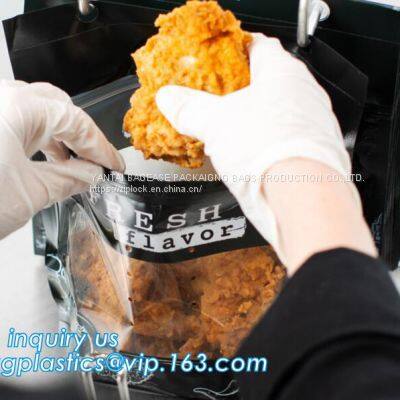 Food Grade Anti Fog Material Resealabele Plastic Hot Chicken Bag, Fresh Chicken Packing Bag, roast chicken Boiled chicken pouch