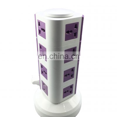 Advanced grounding vertical tabletop socket power extension electrical multi socket