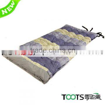 100% Cotton Shell Outdoor Cotton Envelope Sleeping Bag with Ployester Pongee lining 200x85CM