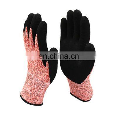 HY Most Popular Seamless HPPE Level 5 Cut Resistant Nitrile Coated Gloves photo-2
