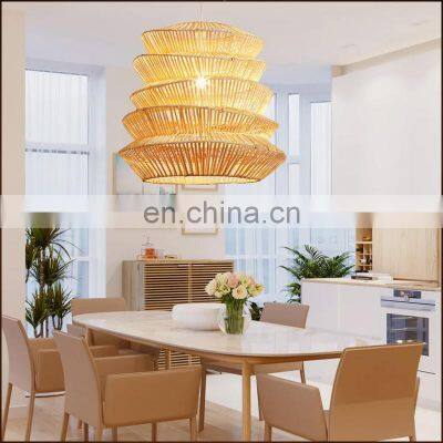 New Design Rattan Woven Pendant Lamp Decorative Ceiling Lights Dining Room Lampshade Decor High Quality