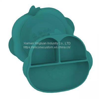 Monkey Silicone Baby Feeding Set Kids Plate photo-3
