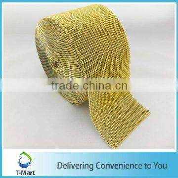 Wholesale Gold 32 rows plastic mesh trimming for decoration