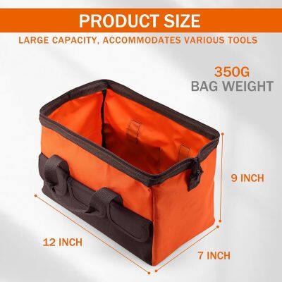 Mens Tool Tote With Waterproof Hard Bottom Heavy Duty Tool Bag photo-2