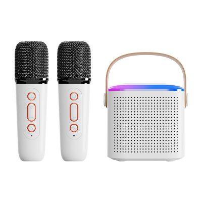 Y1 Mini Bluetooth Speaker with Wireless Microphone, TF Card RGB Light BT Karaoke Speaker with 2 mic