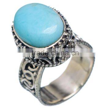 Rare Larimar Dolphin 925 Sterling Silver Ring Ring,925 sterling silver jewelry wholesale,JEWELRY EXPORTER