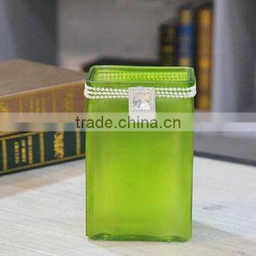 colorful Square Block Glass Vases for flower