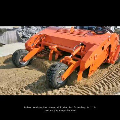 Sliding beach cleaning machine for garbage removal in beach scenic areas