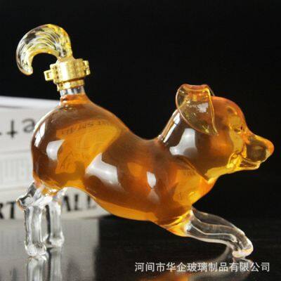 Handcrafted Blown High Borosilicate Glass Wine Bottles, Animal-shaped Glass Bottles photo-2