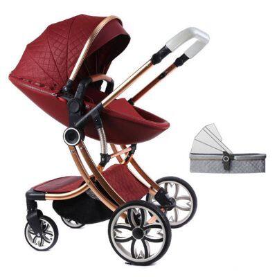Ergonomic Eggshell Baby Stroller Luxury Aluminium Baby Trolley Two-way Push Carry Cot Baby Pram Can Sit And Sleep Egg Shell Baby Stroller