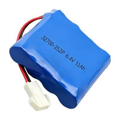 Wholesale Custom 32700 Cylindrical Cell 2S2P Pack 6000 Cycle Life Span 6.4V 11Ah LiFePO4 Batteries for Low Speed Vehicles photo-2