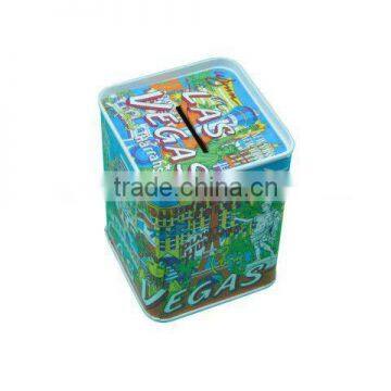 CC Square tinplate money saving tin boxes