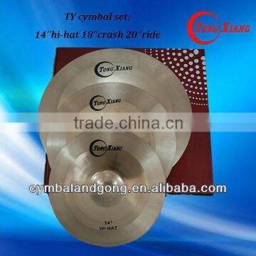 TY manual pulse cymbal set 14hihat18crash20ride