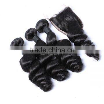 100 Gram per Bundle Loose Wave Brazilian Hair Bundles With Closure Have Large Stock Hair Supplier's Choice photo-3