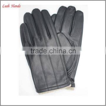 Driving Gloves for Men Fashion Black Goatskin Mens Leather Driving Gloves photo-2