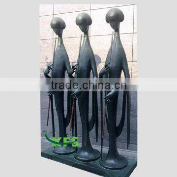 Brass abstract ladies fluting sculptures