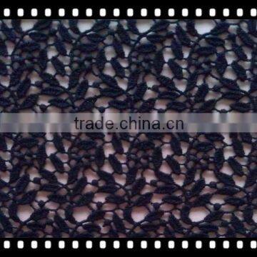 100% cotton black chemical lace fabric for women