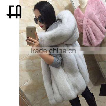 Factory direct fashion girl's fashion natural blue fox fur gilet fur gilet