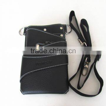 Black Leather Rivet Scissors Clips Bag Hairdressing Holster Pouch Holder Case