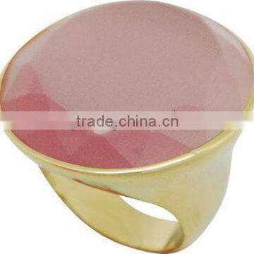 Gold Plated Fashion Ring With Natural Stone