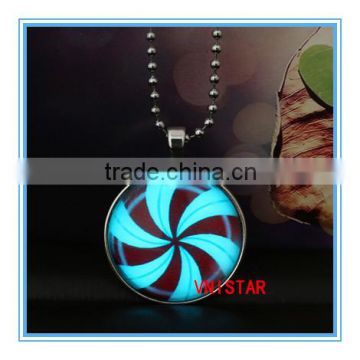 Vnistar wholesale Latest Christmas jewelry Luminous necklace coloured ribbon pendent for party VN014