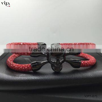 Luxury hot sale 100% Genuine Polished stingray fish skin bracelet for man gift