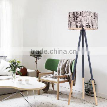 Traditional Wooden Floor Lamp With Tripod Wood Floor Lamp photo-2