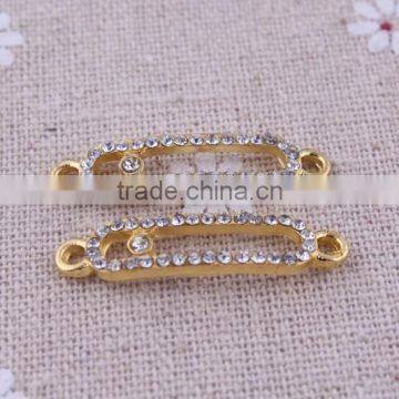 Bulk gold crystal rhinestone connector charms ! alloy silver Connector for bracelet wholesales!!