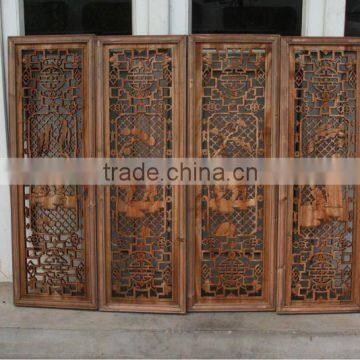 Chinese antique natural wood screen