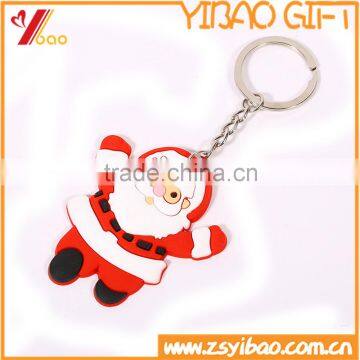 Hot Selling Santa Claus Soft PVC Key Chain, Christmas Keyring