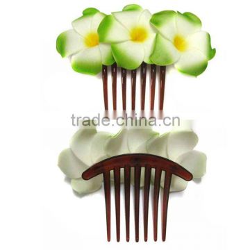 Frangipani EVA foam flower hair comb, Frangipani hair comb JYF00806