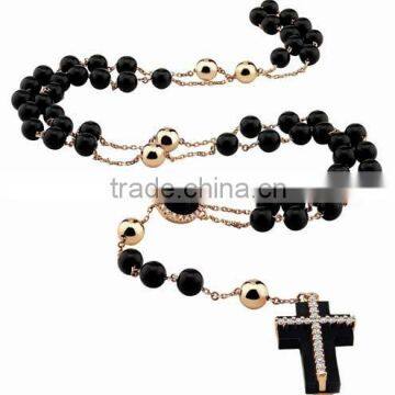 OEM necklace jewelry catholic rosary 59 beads with cross pendant