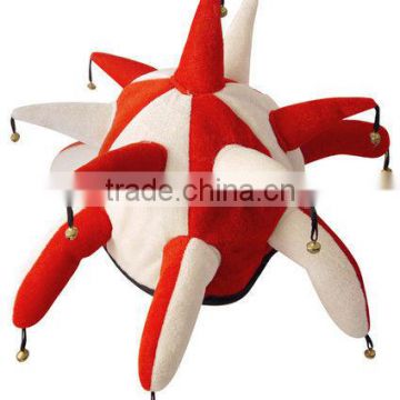 Royal Red & White Football Rugby Party Jester Hat H028