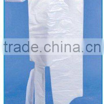 LDPE apron with a head card, blocked, or in roll