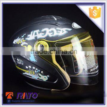 Full type motorcycle helmet with stickers